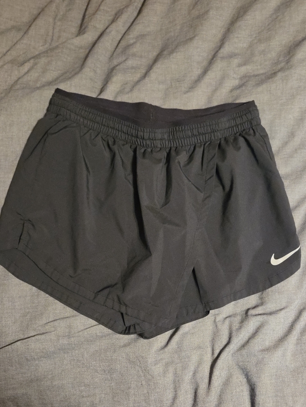 Nike Black Women’s Athletic Running Shorts with White Swoosh